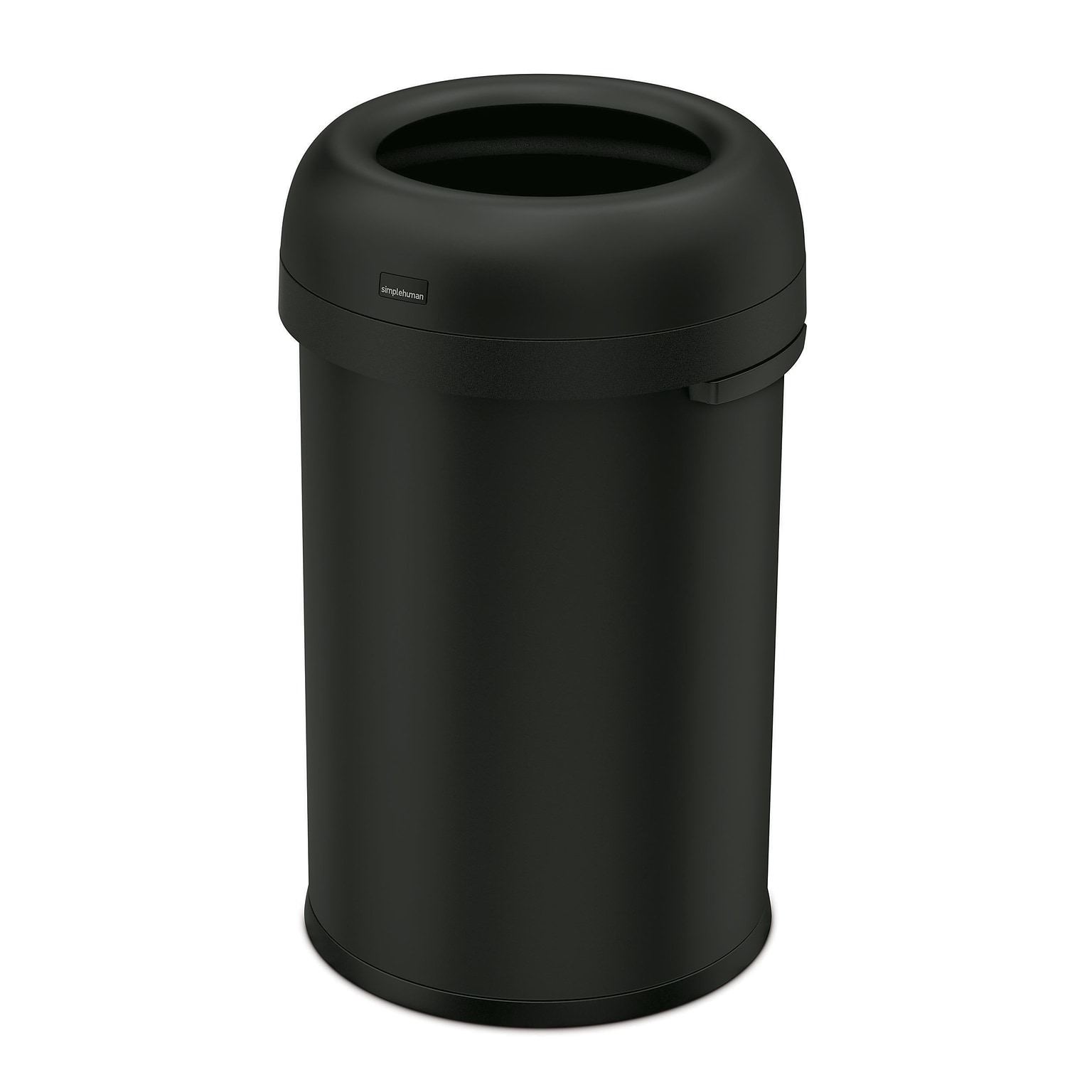 simplehuman 115L Bullet Can, Matte Black Heavy-Gauge Steel, Indoor Trash Can with Open Lid, 30 Gallon (CW1493)
