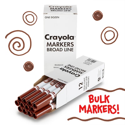 Crayola Bulk Markers, Conical Tip, Brown, 12/Pack, 3 Packs/Bundle (BIN587700007-3)