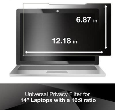 3M Privacy Filter for 14 Widescreen Laptop with COMPLY Attachment System, 16:9 Aspect Ratio (PF140W