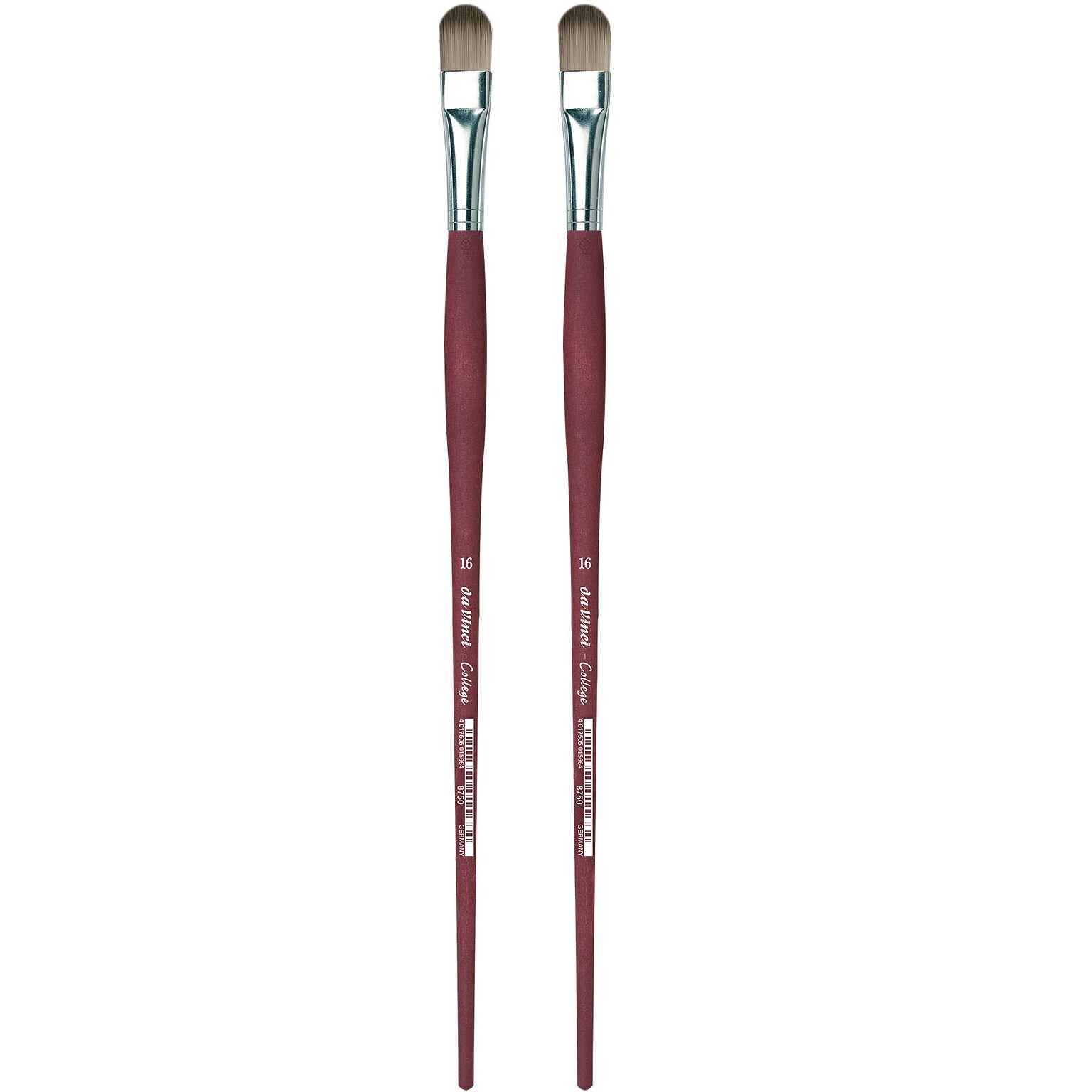 da Vinci COLLEGE Oil and Acrylic Synthetic Bristle, Filbert Brush, 2/Bundle (DVXVA875016-2)