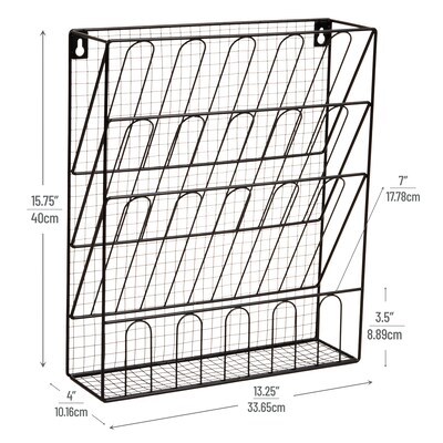 Mind Reader Metal Front Loading Letter Tray, Letter Size, Black (MAGMWIRE-BLK)