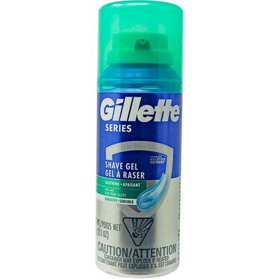 Gillette Series Shave Gel, 2.5 oz Trial Size Bottle, 6 Bottles/Bag, 12 Bags/Carton