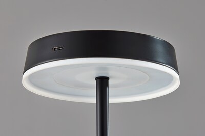 Adesso Mira 55 Black Cordless LED Floor Lamp with Disc-Shaped Shade (2612-01)