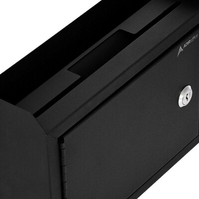 AdirOffice Steel Multipurpose InterOffice Drop Box Mailbox, Medium, Black (631-02-BLK-PKG)