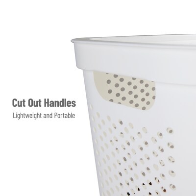 Mind Reader 15.85-Gallon Slim Laundry Hamper with Lid, Plastic, White (HBIN60-WHT)