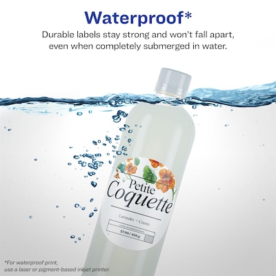 Avery Laser/Inkjet Circle  Waterproof Multipurpose Labels, 3.5  Dia, White, 200/Box (94514)