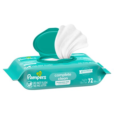 Pampers Complete Clean Fresh Scent Baby Wipes, 72/Pack (75536)