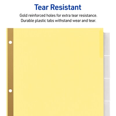 Avery Big Tab Insertable Paper Dividers, 5 Tabs, Yellow (11110)