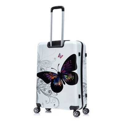 InUSA 28" Hardside Butterfly Suitcase, 4-Wheeled Spinner, TSA Checkpoint Friendly, Butterfly (IUAPC00L-BUT)