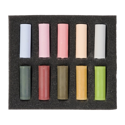 Rembrandt Soft Half Stick Pastel Muted Colors Micro Set, Assorted Colors, 10/Set (RBX31821005)