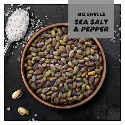 Wonderful Pistachios Sea Salt & Pepper, No Shells, 2.25 oz., 8 Bags/Box (SP0146A25M)