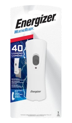 Energizer Weatheready 5 Rechargeable LED Compact Handheld Flashlight, White (RCL1FN2WR)