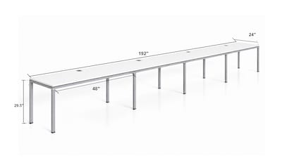 Boss Office Products Simple System 71"W Desk, White, 4/Set (SGSD009-203-WT)