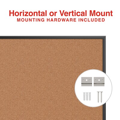 Staples Cork Bulletin Board, Black Frame, 4' x 3' (ST62834)