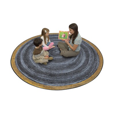 Joy Carpets Feeling Natural Nylon 7'7" Round Machine Tufted Rug, Slate (1972E-01)