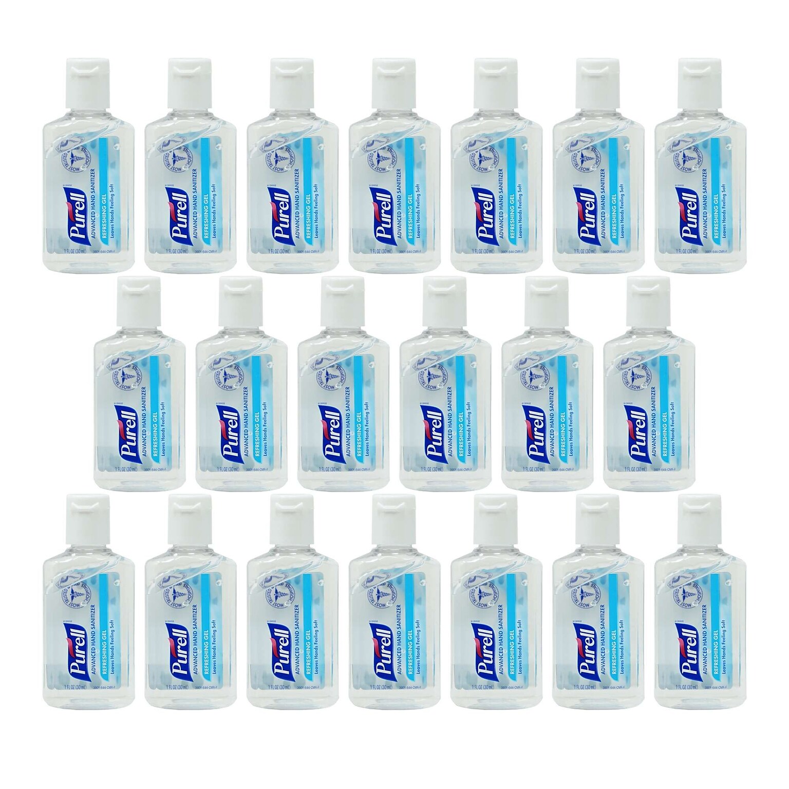 Purell Advanced Hand Sanitizer, 1 oz Travel Size, 20 Bottles/Pack, 21 Packs/Carton