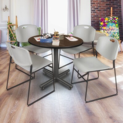 Regency Kobe 42 Round X-Base Breakroom Table, Neo Walnut (TKB42RNDNW)
