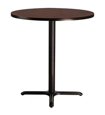 NPS CT Series 36" Round 36" Height Cafe Table, X Base, Black Frame/Mahogany Top (CT13636XCPBTMMY)