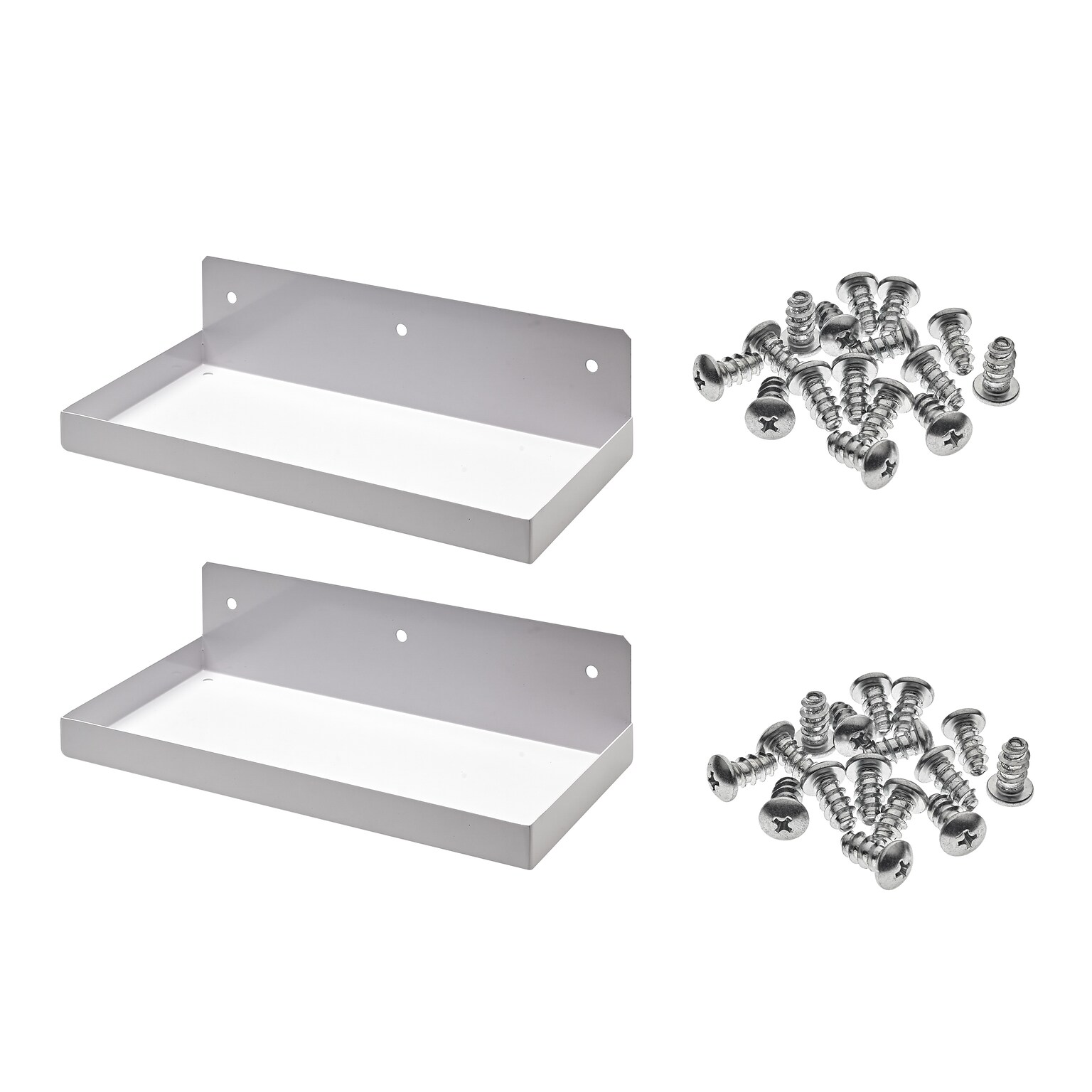 Triton Products DuraHook 12 W x 6 D White Steel Pegboard Shelf, 2/Set (76126W-2)