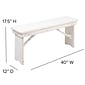 Flash Furniture Pine Wood 2-Seat Farm Table Folding Bench, Antique Rustic White (XAB40X12WH)