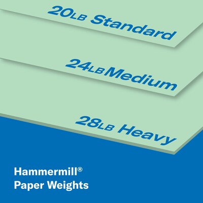 Hammermill 11" x 17" Colored Copy Paper, 20 lbs., Green, 500 Sheets/Ream, 5 Reams/Carton (102186CT)
