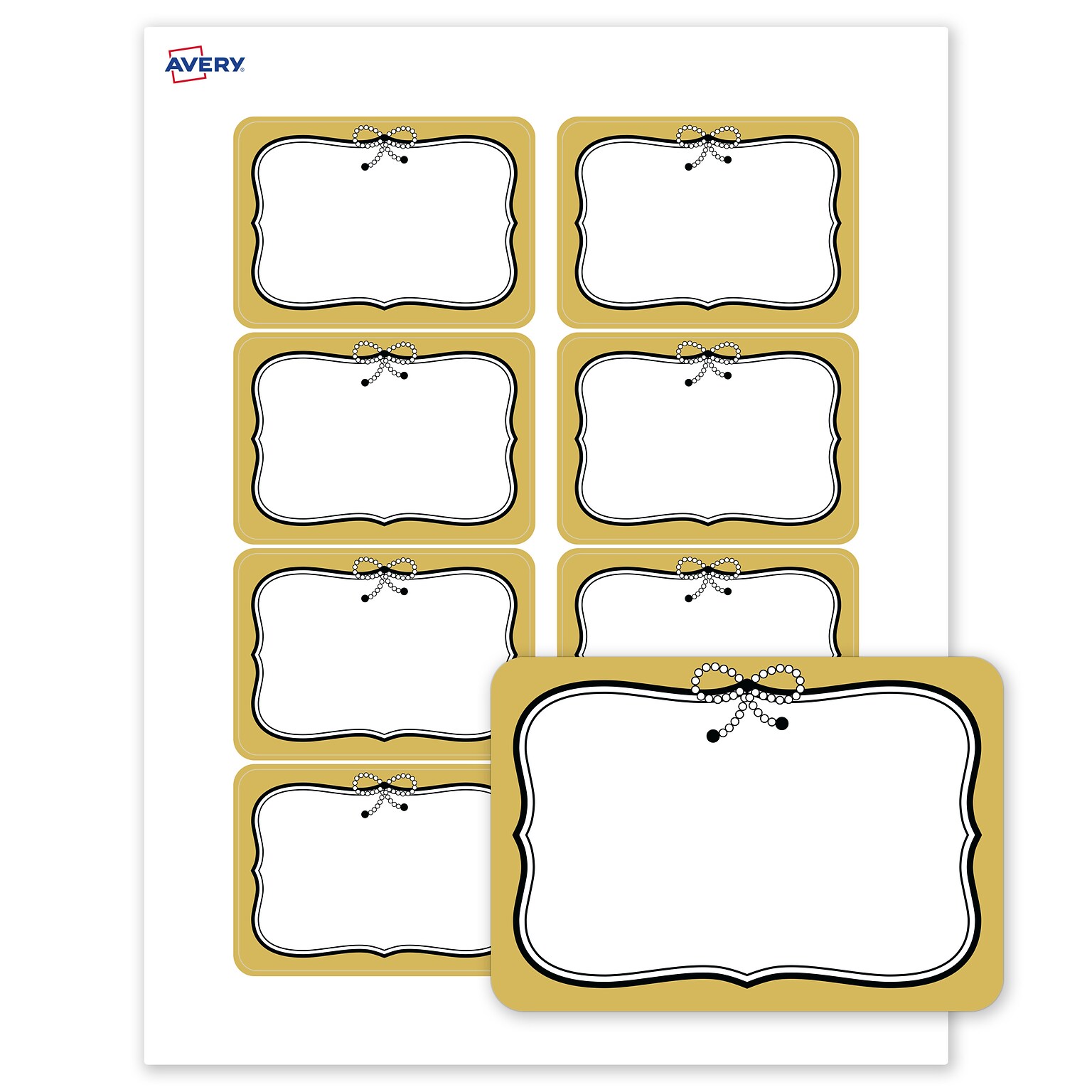 Avery Rectangle Laser/Inkjet Multipurpose Labels, 2-1/3 x 3-3/8, White, 80/Pack (19479370978)