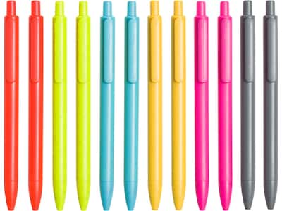 U Brands U-Eco Bold & Bright Retractable Gel Pens, Fine Point, Assorted Inks, 12/Pack (4935U01-24)