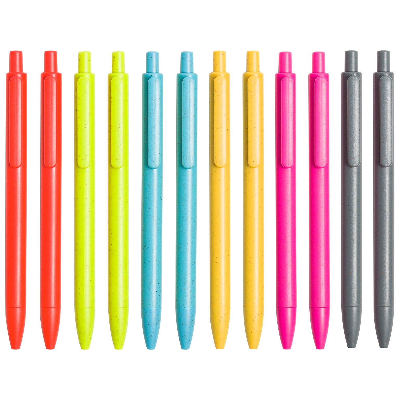 U Brands U-Eco Bold & Bright Retractable Gel Pens, Fine Point, Assorted Inks, 12/Pack (4935U01-24)