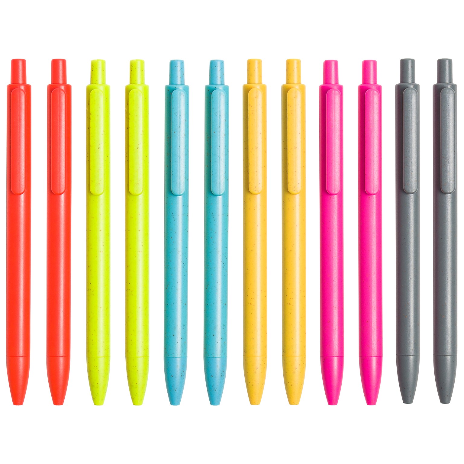 U Brands U-Eco Bold & Bright Retractable Gel Pens, Fine Point, Assorted Inks, 12/Pack (4935U01-24)