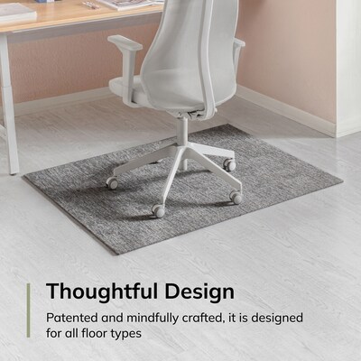 Anji Mountain Rug'd Carpet & Hard Floor Chair Mat, 36" x 48", Burlington Gray (AMB9041)