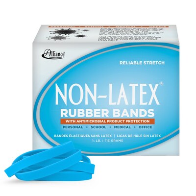 Alliance Non-Latex Multi-Purpose #64 Rubber Bands, 3-1/2 x 1/4, Cyan Blue, 95/Pack (42649)