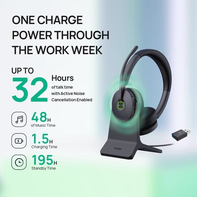 YeaLink WH68 Hybrid USB-A/USB-C Bluetooth Stereo Phone & Computer Headset, MT Certified