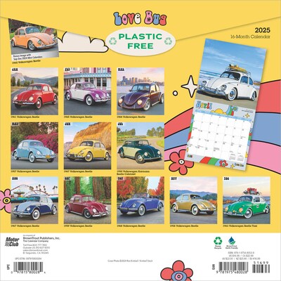 2025 Motor Club Love Bug 12 x 12 Monthly Square Wall Calendar (9781975480028)