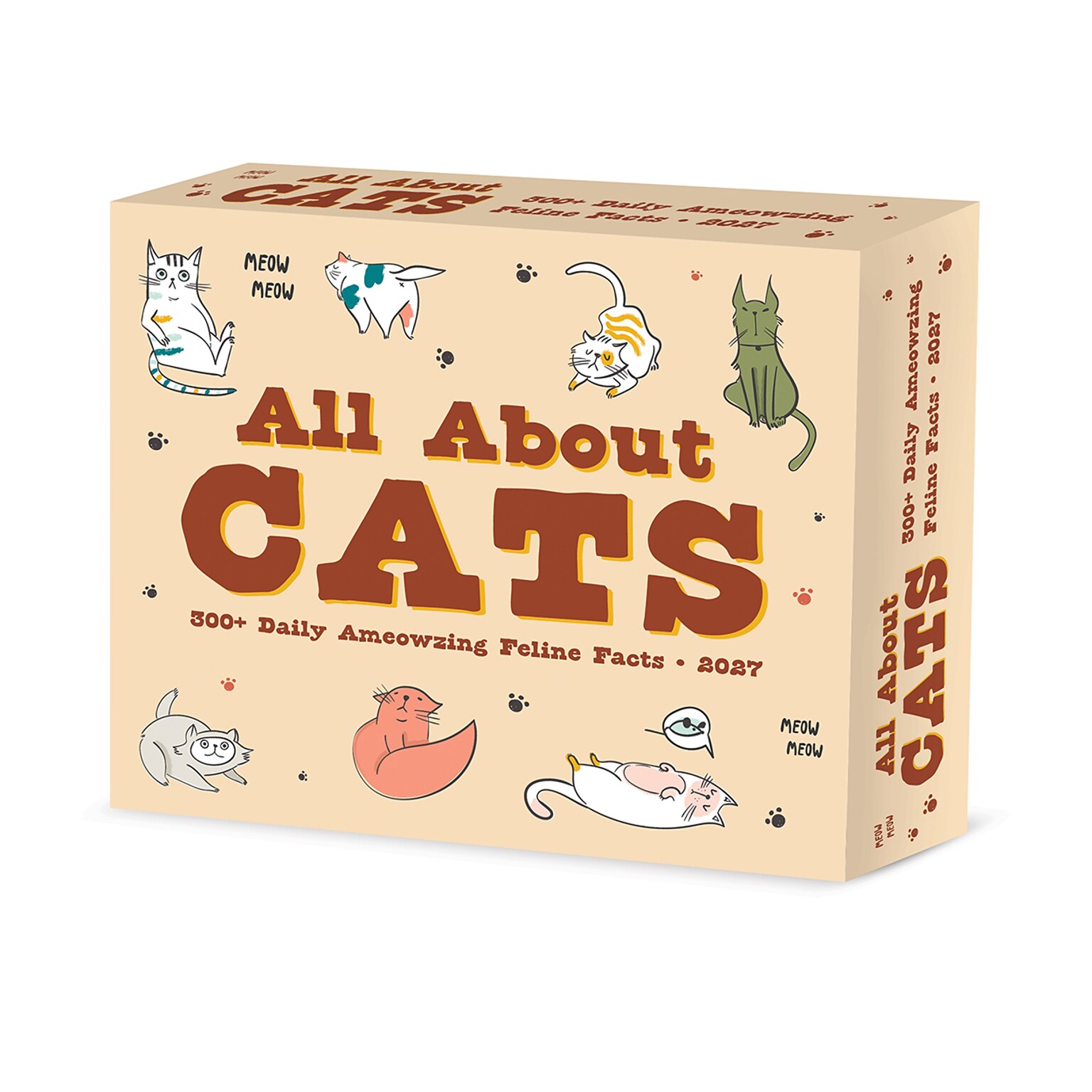 2027 Willow Creek All About Cats 6.2 x 5.4 Daily Day-to-Day Calendar, Assorted Colors (64948)
