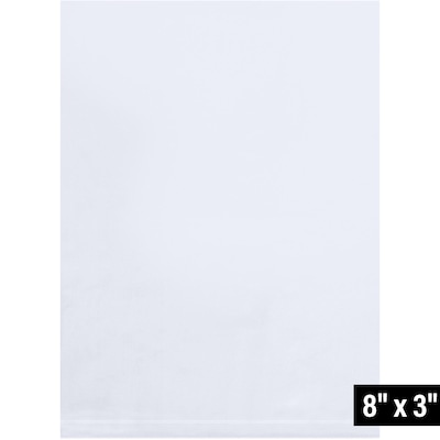 3 x 8 Layflat Poly Bags, 4 Mil, Clear, 1000/Carton (PB1045)