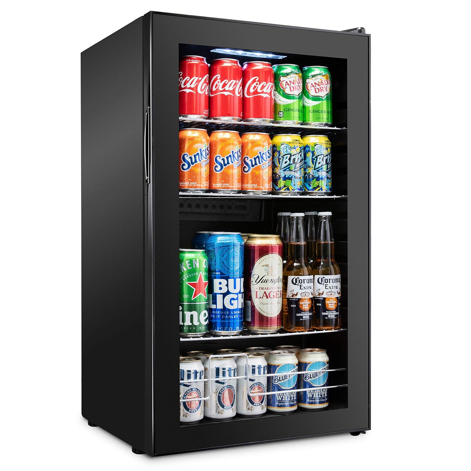 Ivation Freestanding Mini Fridge w/ Glass Door, 126 Can Capacity, Black (IVABC1260B)