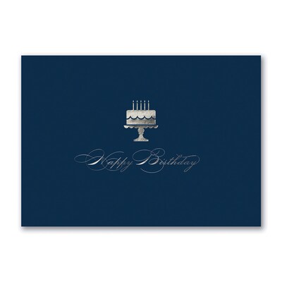 Custom Sterling Cake Cards, with Envelopes, 7 7/8 x 5 5/8 Birthday Card, 25 Cards per Set