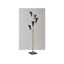 Adesso Owen Tree 71.5 Antique Brass Floor Lamp with 5 Cone Shades (3477-21)