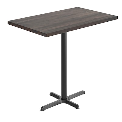 Flash Furniture Bennett Wooden Commercial Indoor Table, 48 x 30, Dark Brown Top/Black Base (GSF3048DBT2230B)
