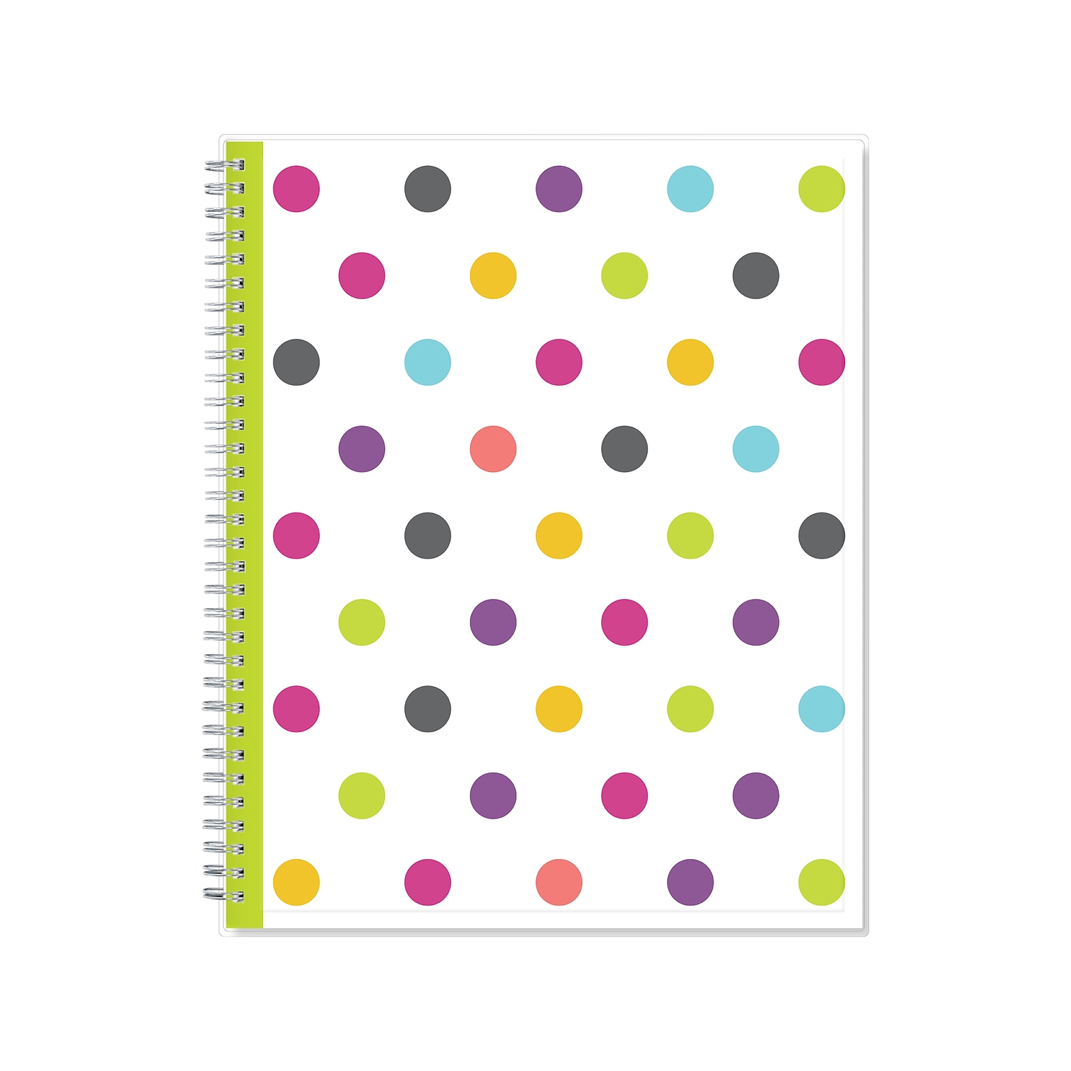 2024-2025 Blue Sky Teacher Lesson Dots 8.5 x 11 Academic Weekly & Monthly Planner, Plastic Cover, Multicolor (100330-A25)