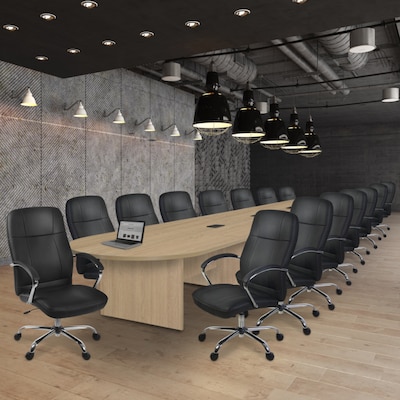 Regency Legacy 264W x 52D Racetrack Shaped Conference Table with Grommets, Noble Oak (LCTRT26452NO)