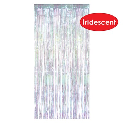 Beistle Metallic Fringe Curtain, Iridescent, 2/Pack (53528)