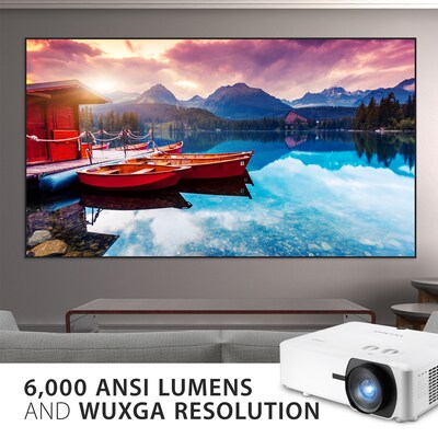 ViewSonic 6000 Lumens WUXGA Laser Projector with 1.6x Optical Zoom and Dual HDMI, White (LS920WU)