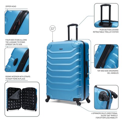InUSA Endurance 33.27" Hardside Suitcase, 4-Wheeled Spinner, TSA Checkpoint Friendly, Teal (IUEND00XL-TEA)