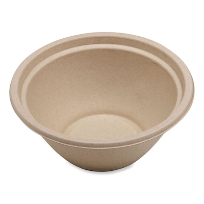World Centric Fiber Bowl, 32 oz., Natural, 500 Bowls/Carton (BO-SC-U32-LFP)