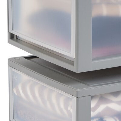 Iris Stackable Storage Drawer, Gray, 2/Pack (500256)