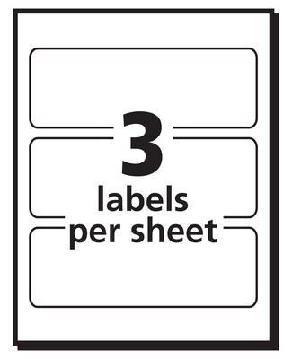 Avery Multi-Use Laser/Inkjet Shipping Label, 1 1/2" x 4", White, 3 Labels/Sheet, 50 Sheets/Pack (05452)