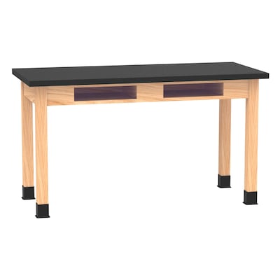 Diversified Woodcrafts PerpetuLab Book Compartment Rectangular Science Lab Table, 54 x 24, Oak (C7202BK30N)