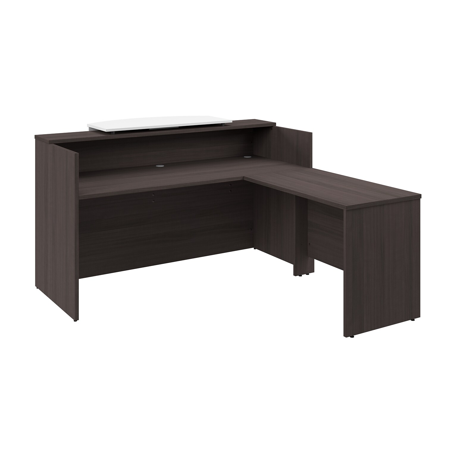 Bush Business Furniture Arrive 72W L Shaped Reception Desk with Counter, Storm Gray (ARV009SG)