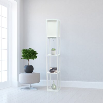 Creekwood Home Classix 62.5" Floor Lamp with Rectangular Shade, White (CWF-3009-WH)
